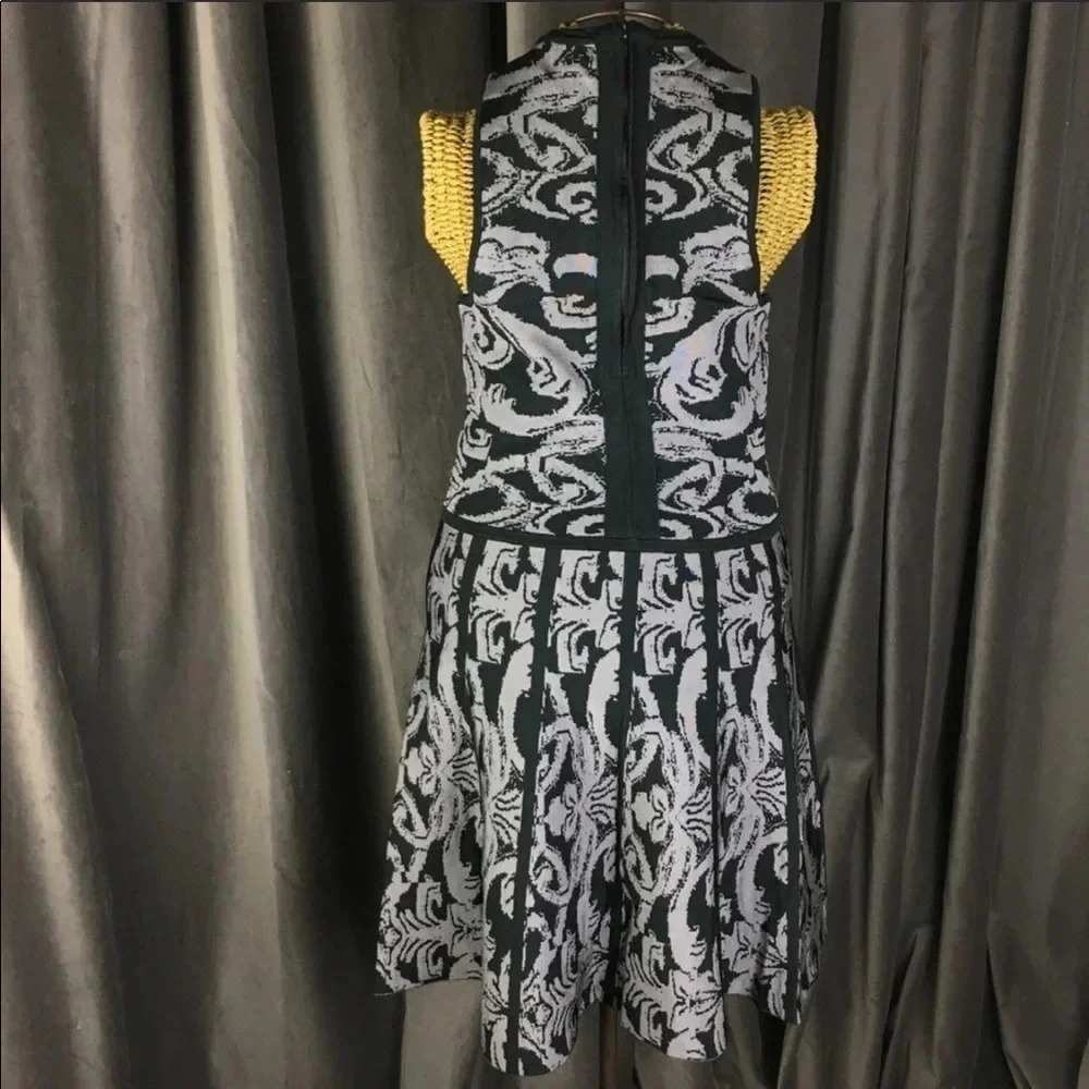 Parker Kiley Dress Damask Fit & flare knit sleeveless scroll print dark romantic - Picture 6 of 10